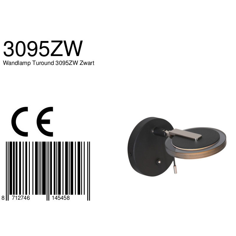 Lampe de chevet verre fumé Steinhauer Turound noir – Image 9