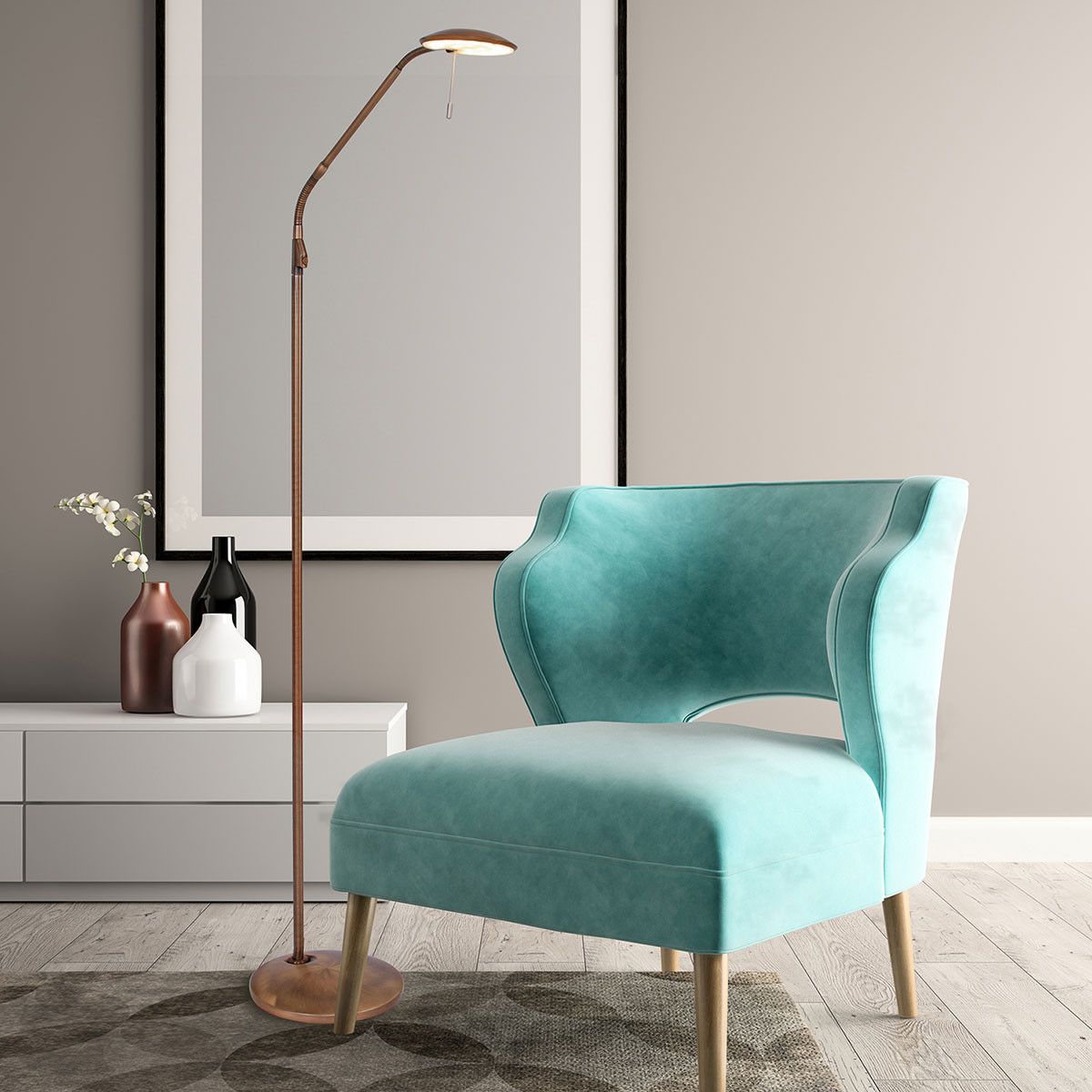 Lampe de lecture classique Steinhauer Zenith LED ajustable en bronze – Image 3