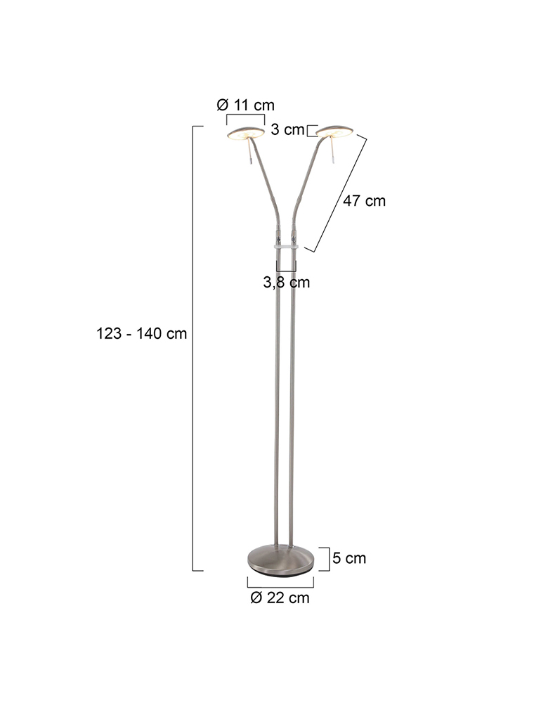 Lampe de lecture en acier Zénith de Steinhauer gris – Image 16