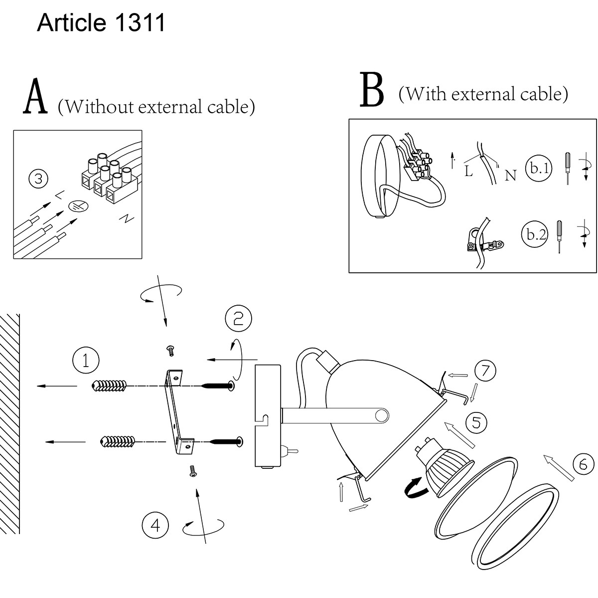 Spot industriel en métal brun et verre Mexlite Paco – Image 9