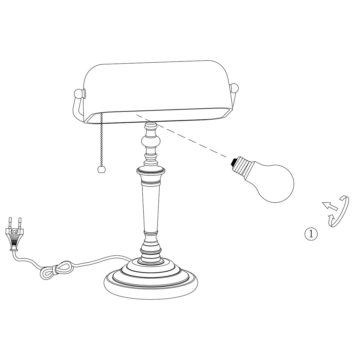 Lampe banquier bronze classique Steinhauer Ancilla – Image 9