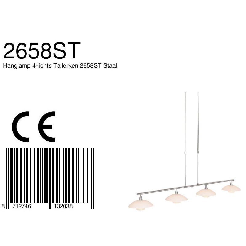 Lampe de table à manger à quatre soucoupes Steinhauer Tallerken acier – Image 9