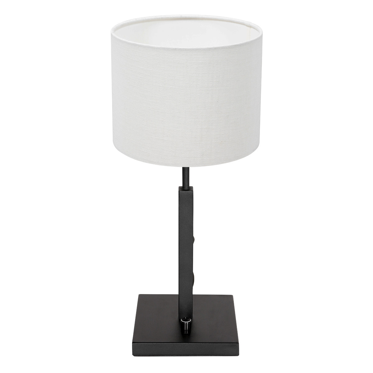 Lampe de table abat-jour en lin blanc Steinhauer Stang noir – Image 2