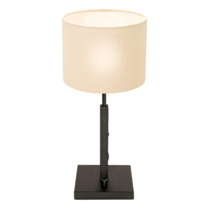 lampe-de-table-abat-jour-en-lin-blanc-steinhauer-stang-noir-8161zw
