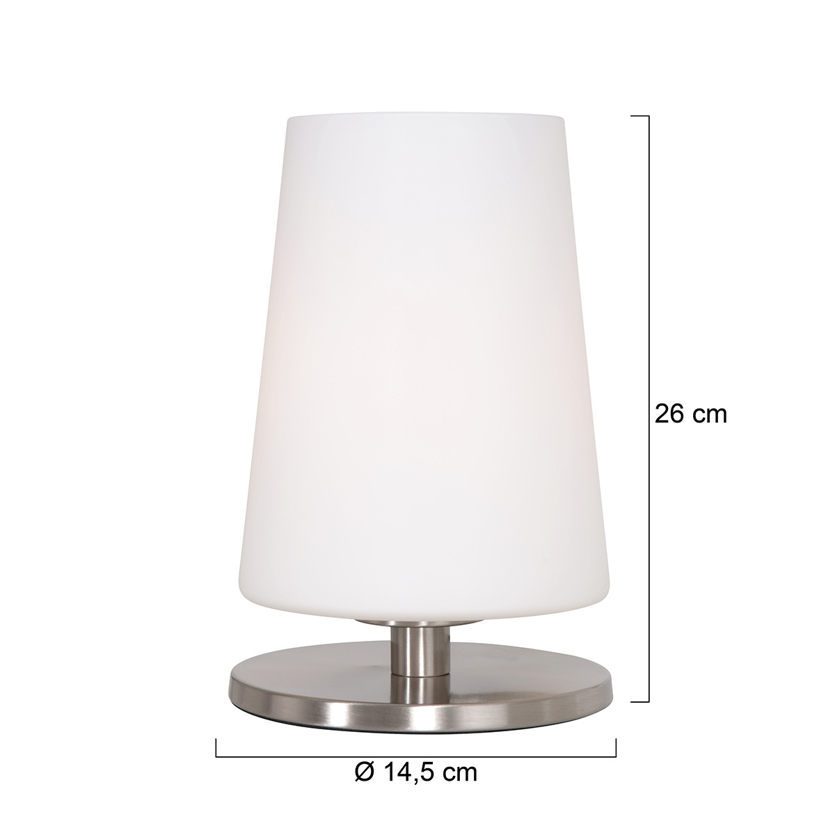 Lampe de table moderne couleur acier en verre dépoli Steinhauer Ancilla – Image 6