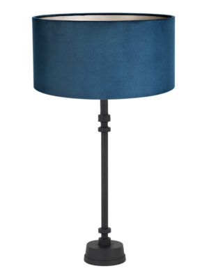 lampe-de-table-avec-abat-jour-bleu-light-et-living-howell-noir-7044zw