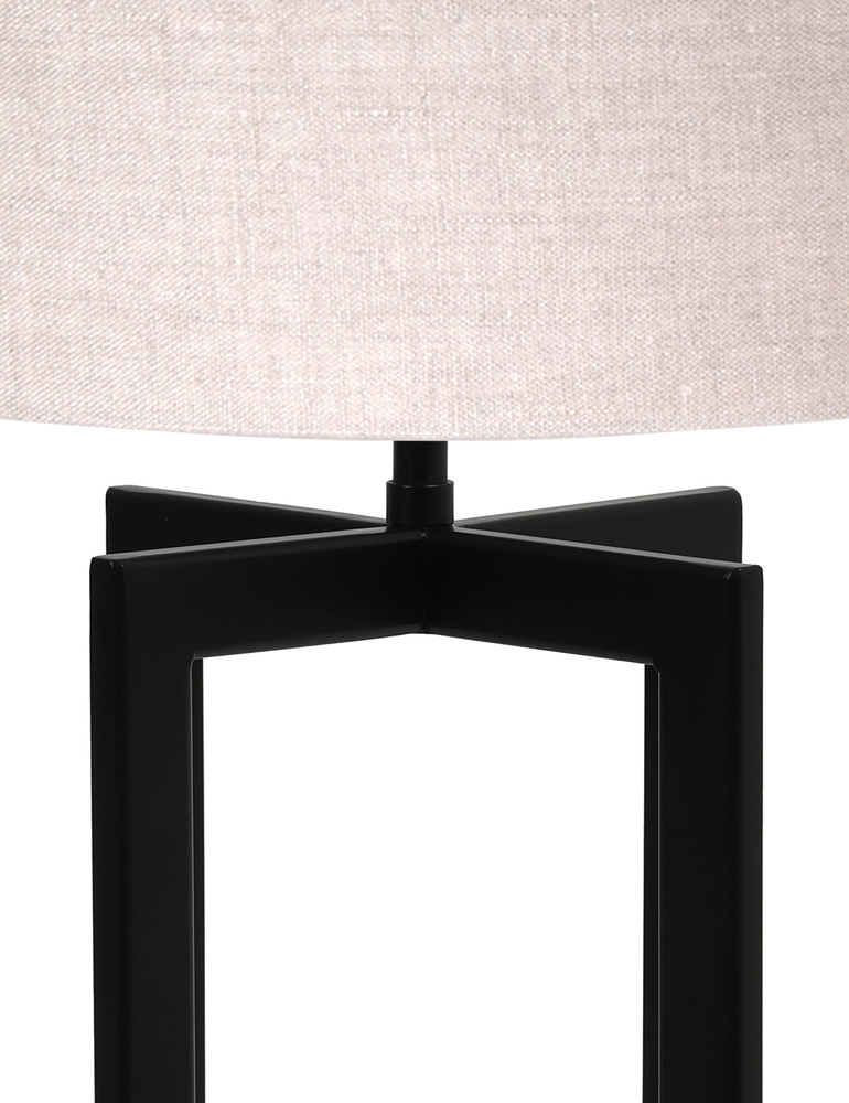 Lampe de table avec abat-jour marron rural Light & Living Mace noir – Image 2