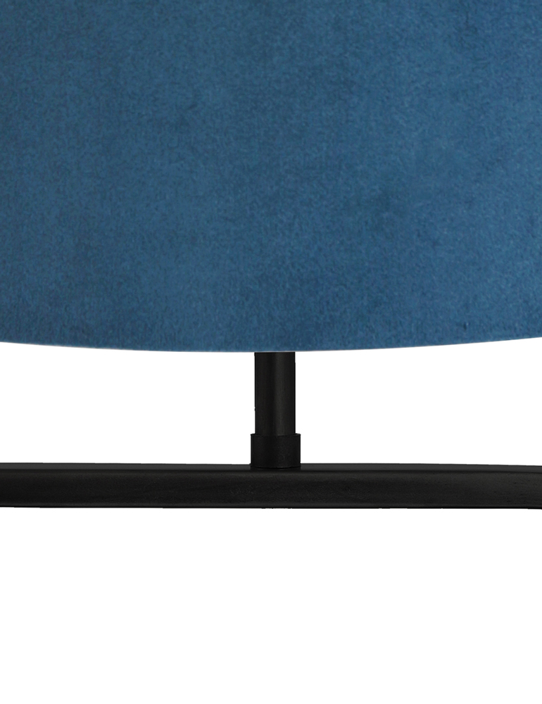 Lampe de table avec base ovale et abat-jour bleu Light & Living Jamiro noir – Image 2