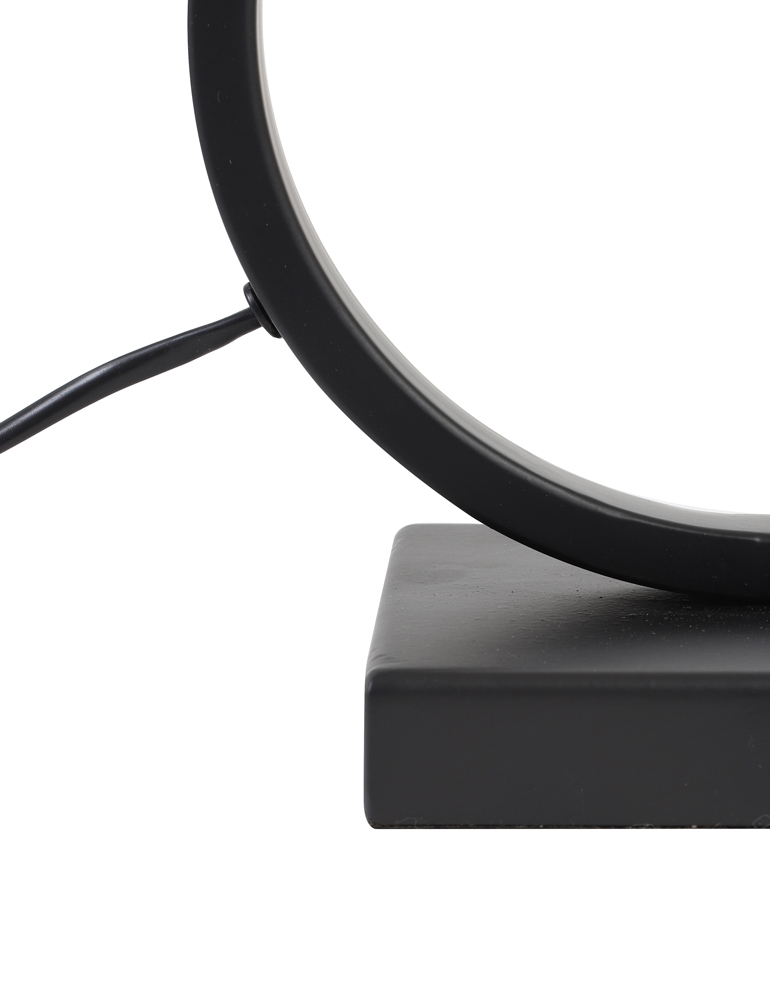 Lampe de table avec base ovale et abat-jour bleu Light & Living Jamiro noir – Image 4