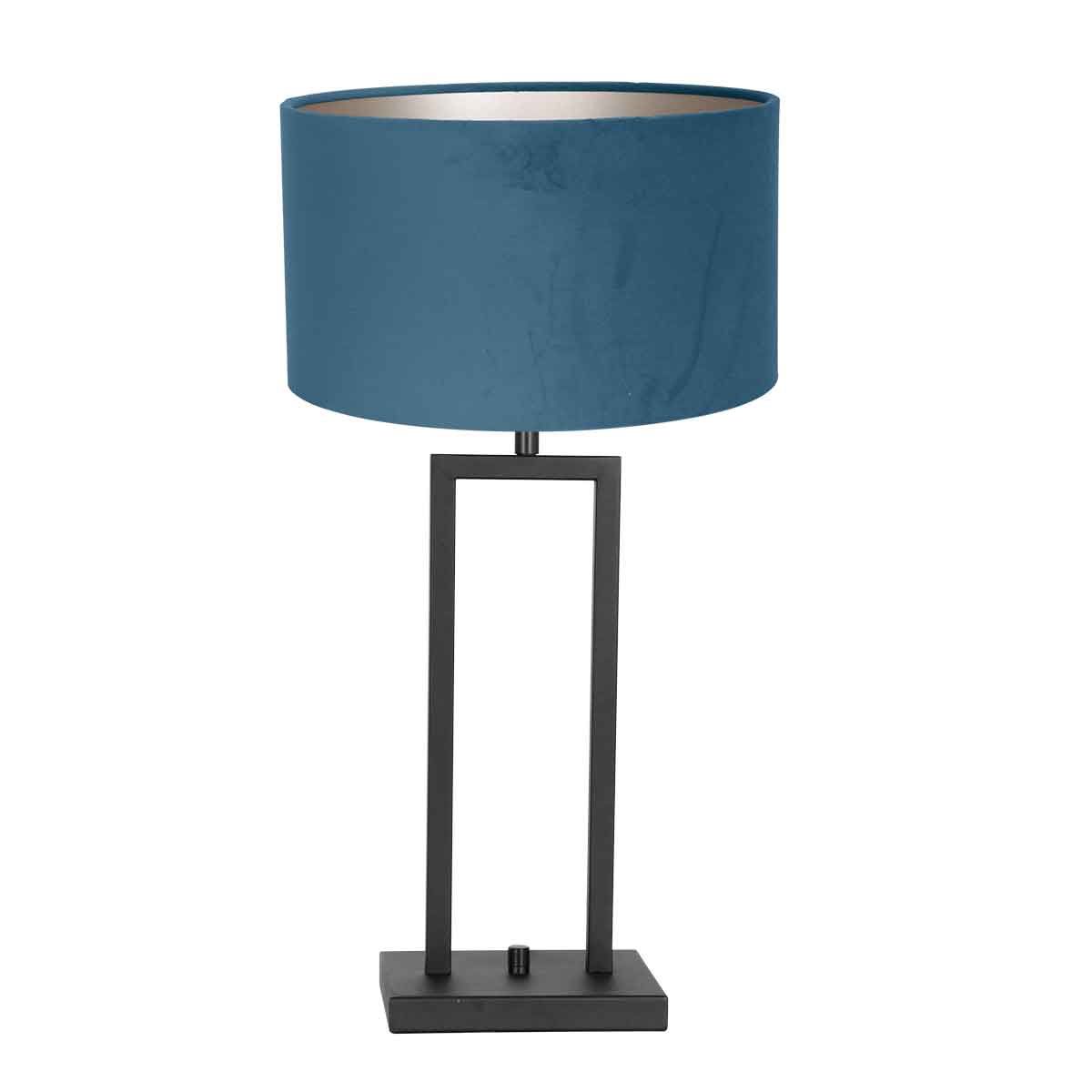Lampe de table bleue socle noir Steinhauer Stang – Image 2