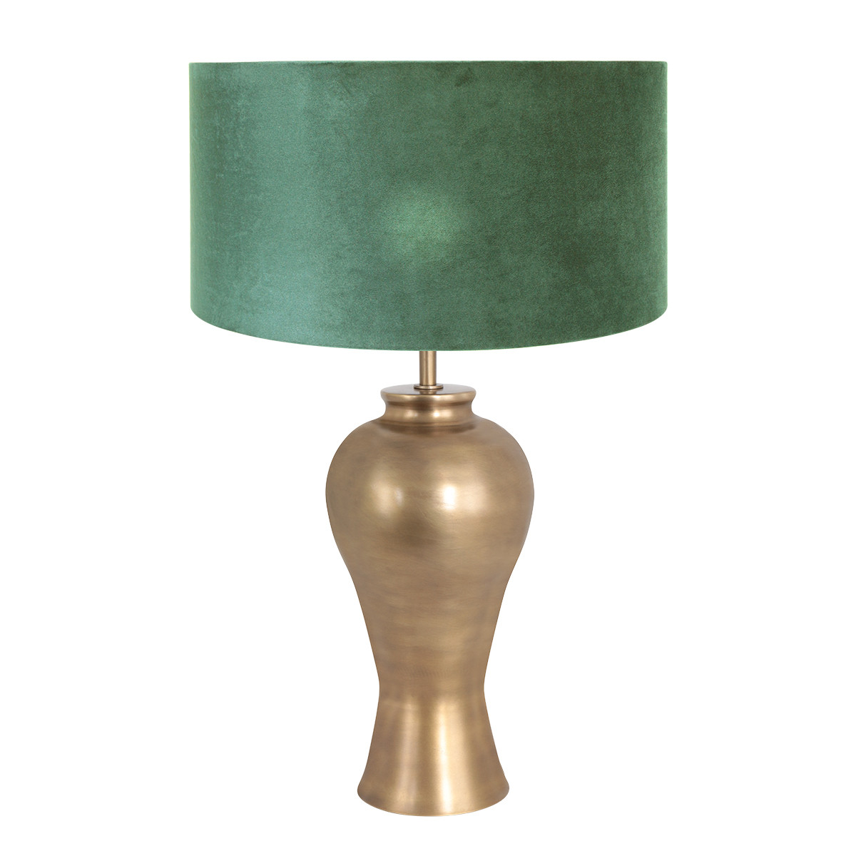 Lampe de table classique abat-jour velours vert Steinhauer Brass bronze – Image 2