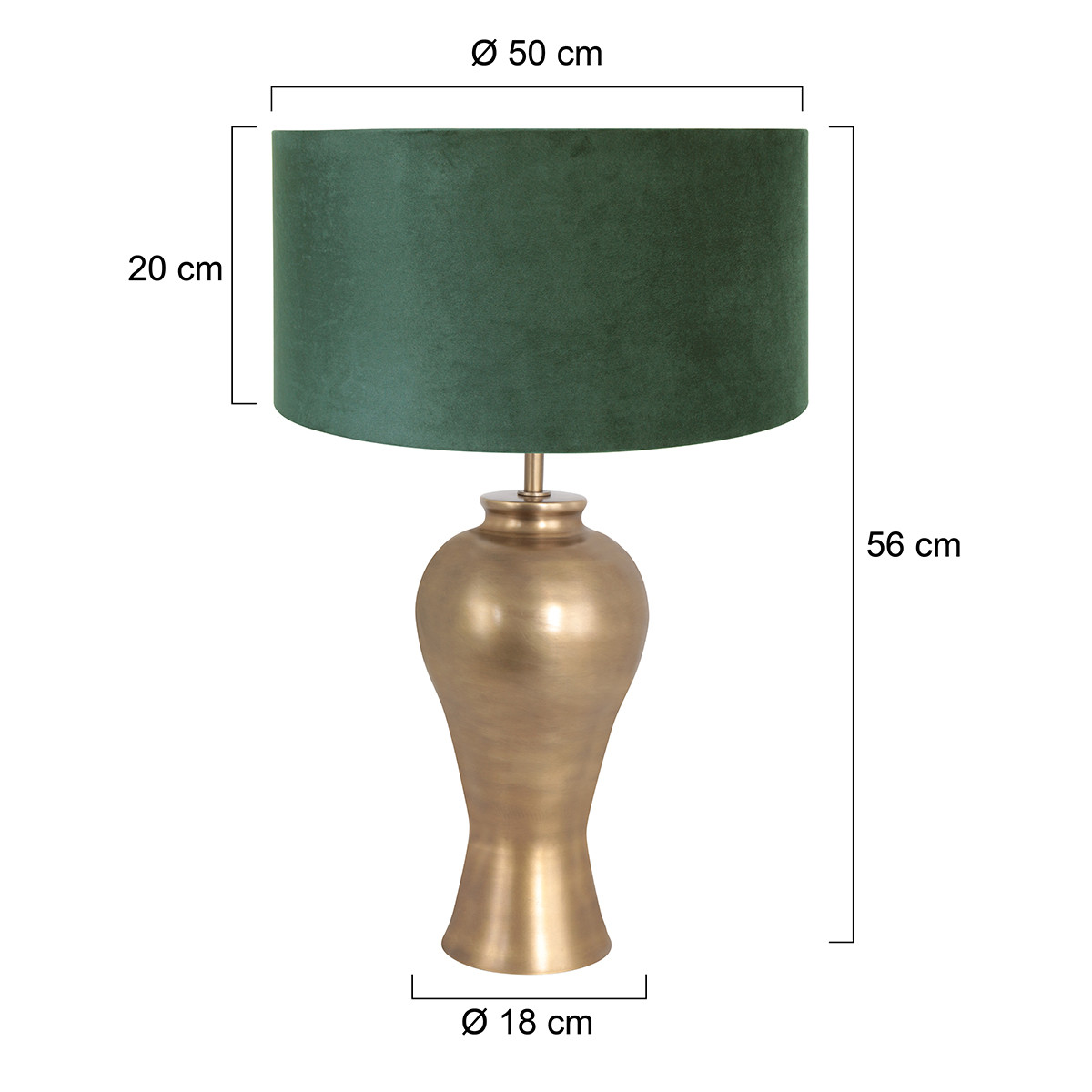 Lampe de table classique abat-jour velours vert Steinhauer Brass bronze – Image 6