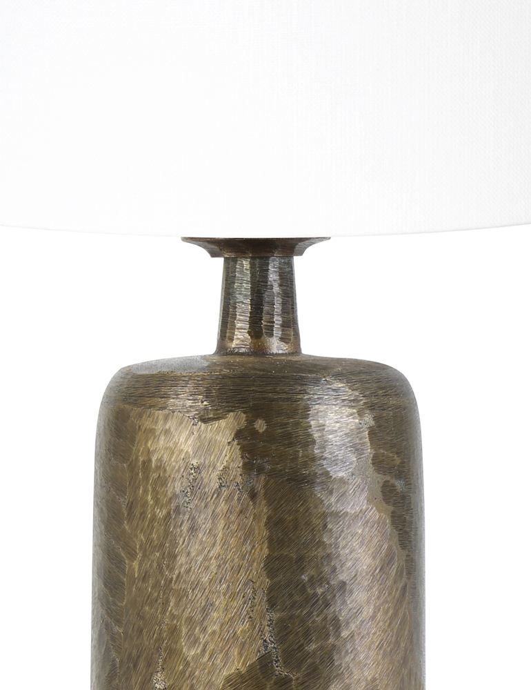 Lampe de table classique bronze abat-jour Light & Living Papey blanc – Image 2