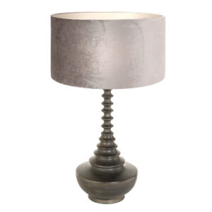 lampe-de-table-classique-noire-avec-abat-jour-argente-steinhauer-bois-noirantique-et-argent-3758zw-2