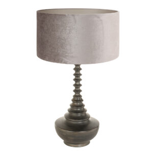 lampe-de-table-classique-noire-avec-abat-jour-argente-steinhauer-bois-noirantique-et-argent-3758zw