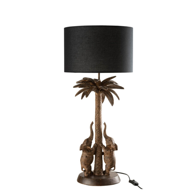 lampe-de-table-classique-noire-avec-elephants-jolipa-palmtree-elephant-poly-11985-2
