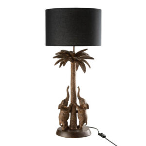 lampe-de-table-classique-noire-avec-elephants-jolipa-palmtree-elephant-poly-11985