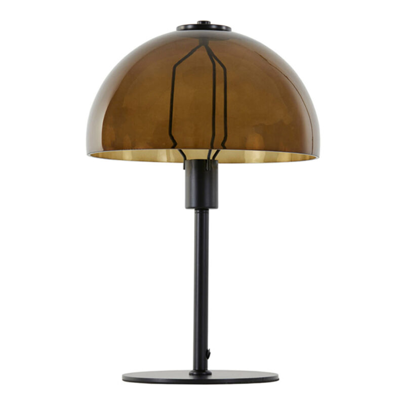 lampe-de-table-classique-noire-avec-verre-fume-marron-light-and-living-mellan-1873564