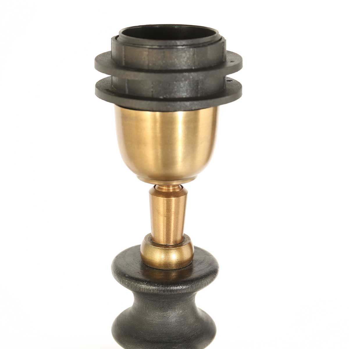 Lampe de table classique pied marron doré Steinhauer Bois noirantique – Image 3