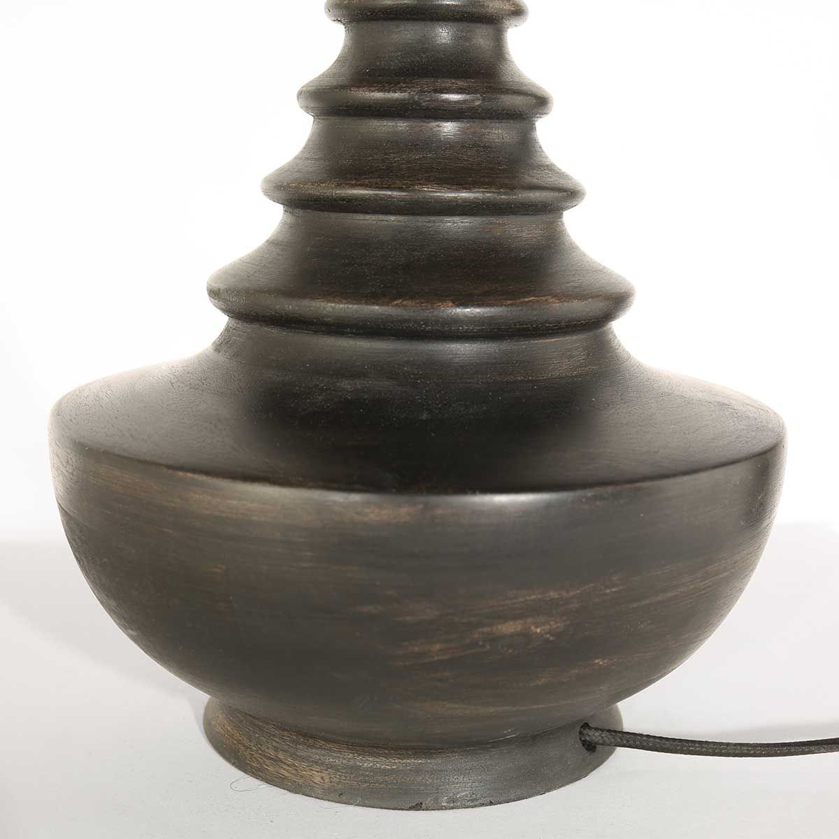 Lampe de table classique pied marron doré Steinhauer Bois noirantique – Image 5