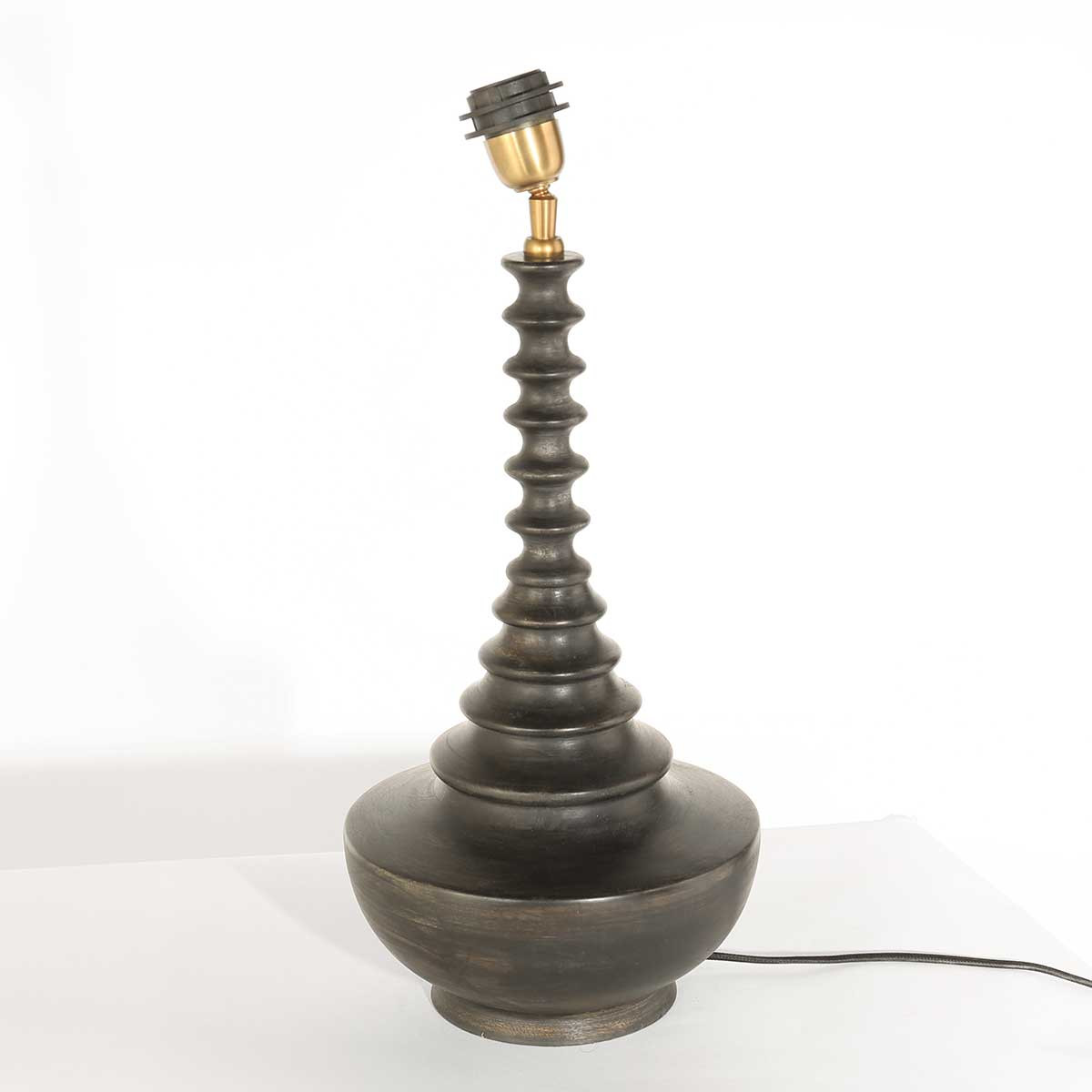 Lampe de table classique pied marron doré Steinhauer Bois noirantique – Image 6