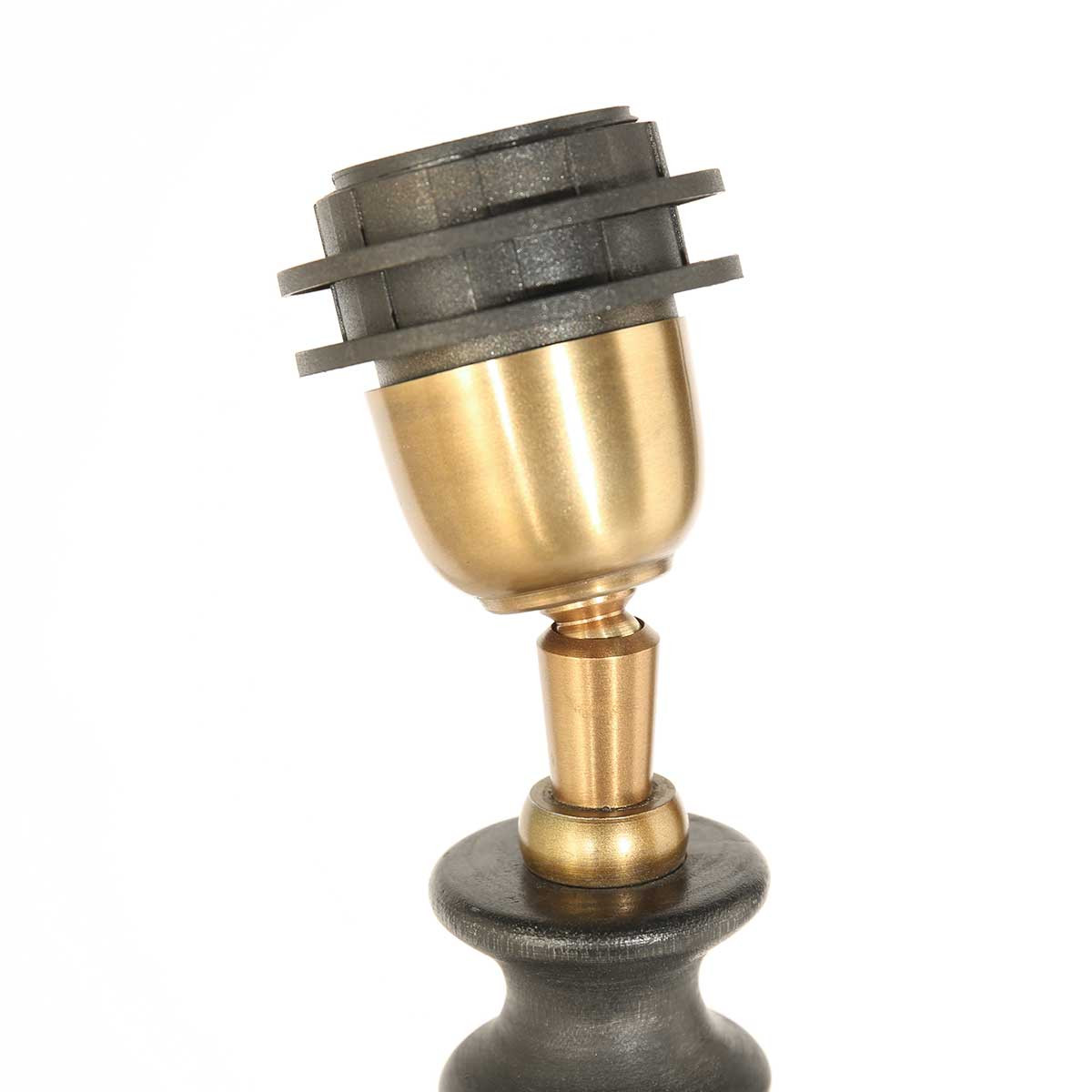 Lampe de table classique pied marron doré Steinhauer Bois noirantique – Image 7