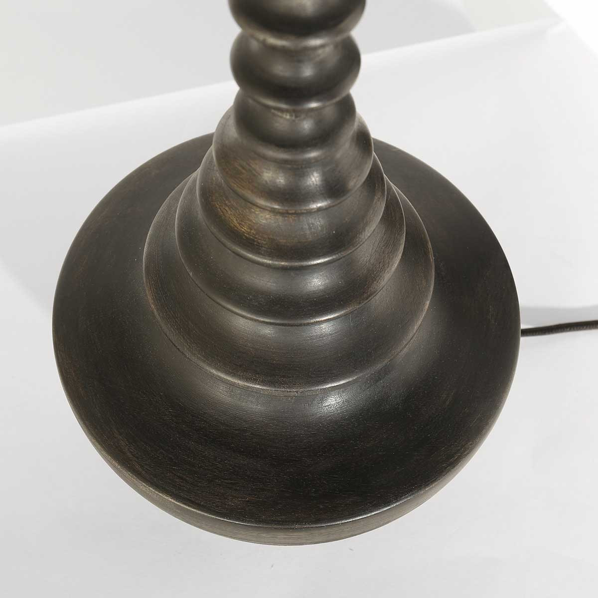 Lampe de table classique pied marron doré Steinhauer Bois noirantique – Image 8