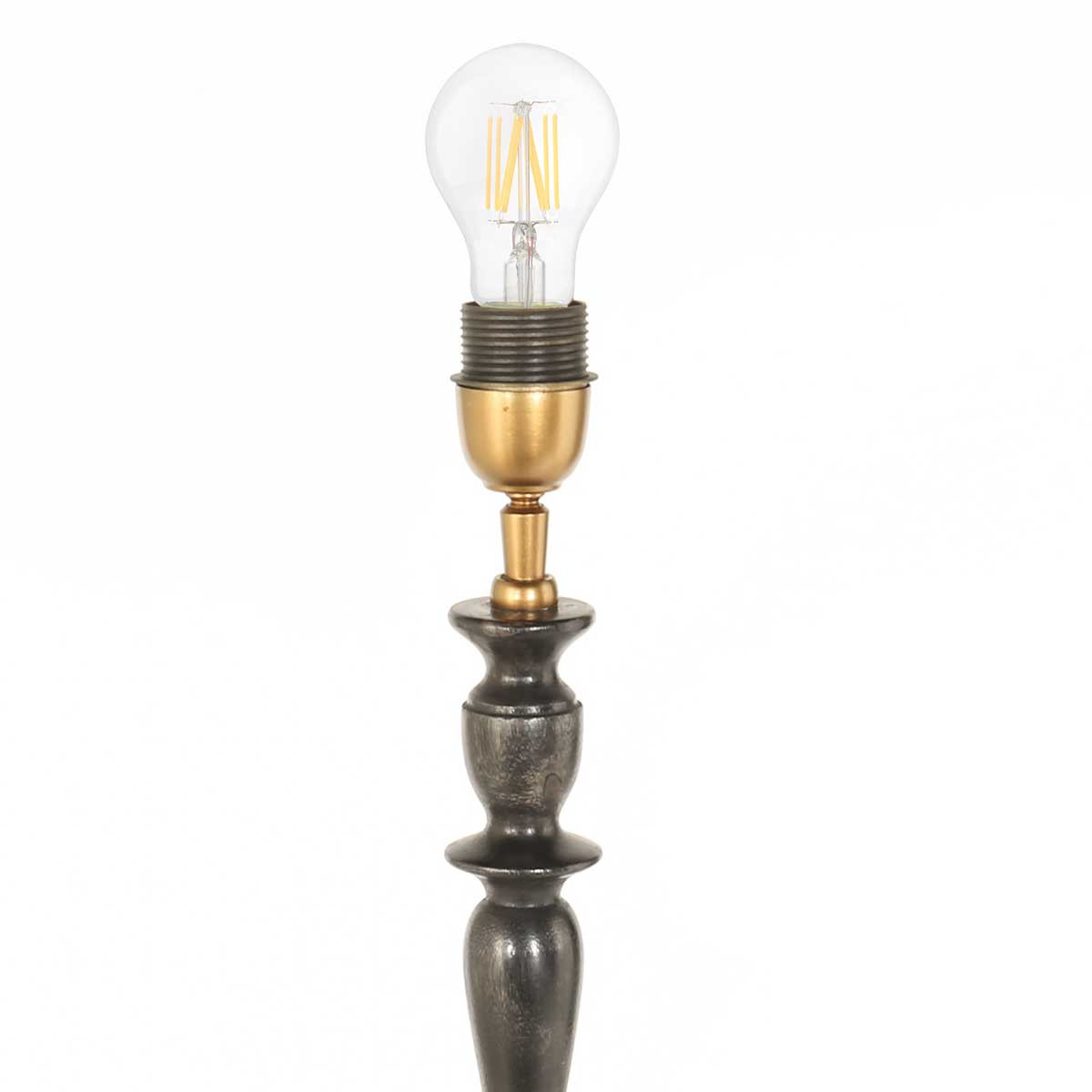 Lampe de table classique pied noir doré Steinhauer Bois noirantique – Image 3