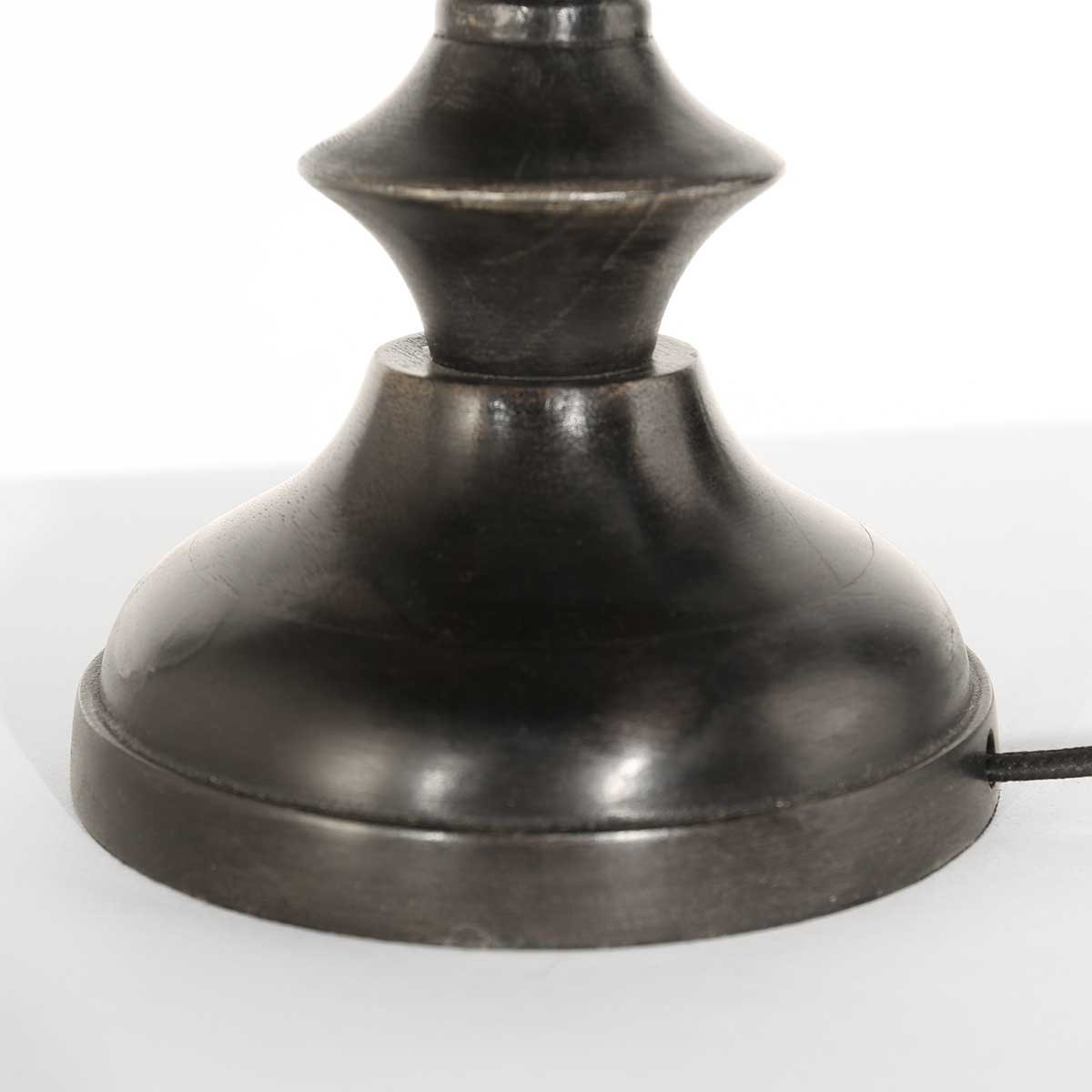 Lampe de table classique pied noir doré Steinhauer Bois noirantique – Image 5