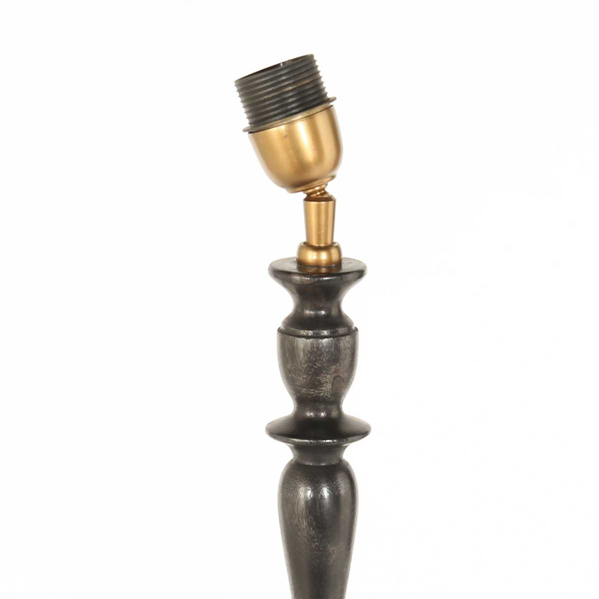 Lampe de table classique pied noir doré Steinhauer Bois noirantique – Image 6