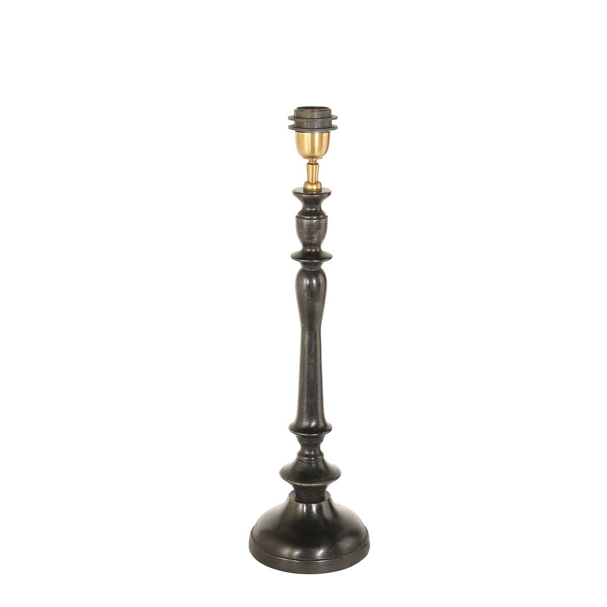 Lampe de table classique ronde marron noir Steinhauer Bois noirantique et gris – Image 6