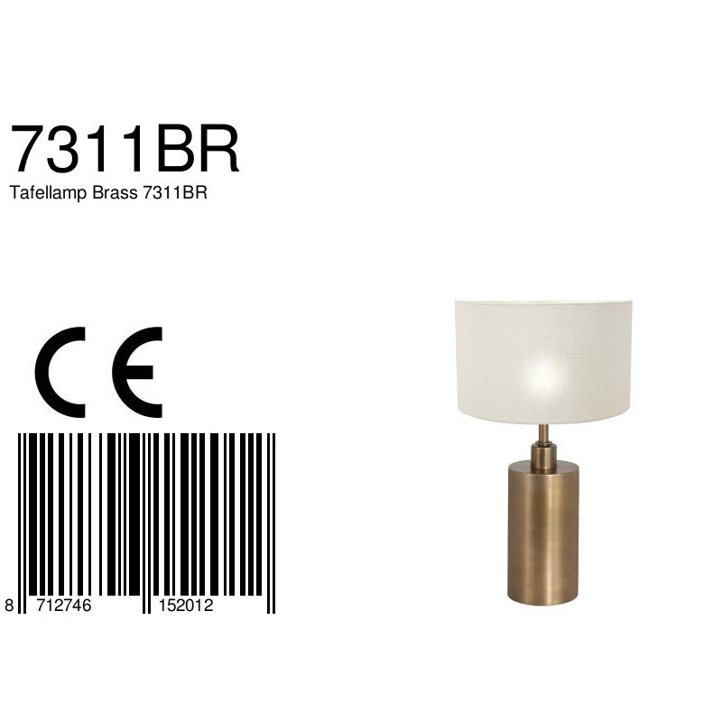 Lampe de table crépusculaire bronze abat-jour blanc Steinhauer – Image 8