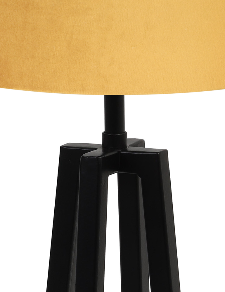 Lampe de table d'ambiance noire abat-jour ocre Light & Living Miley – Image 2