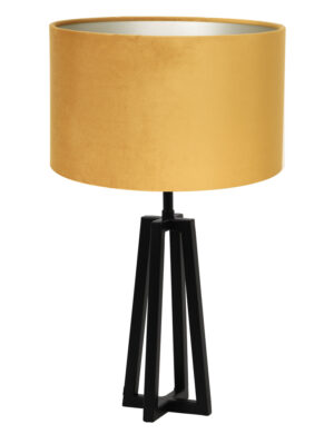 lampe-de-table-dambiance-noire-abat-jour-ocre-light-et-living-miley-8321zw
