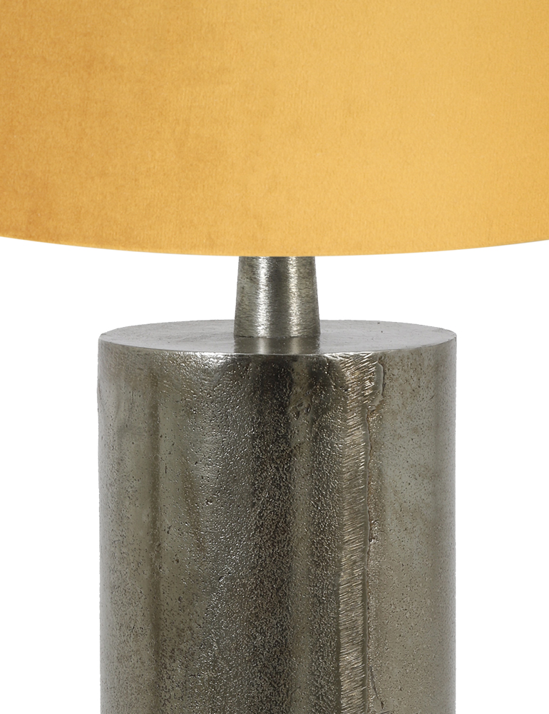 Lampe de table dorée abat-jour en velours bleu Light & Living Savi – Image 2