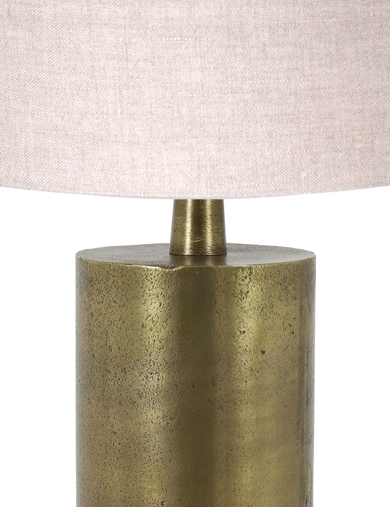 Lampe de table dorée avec abat-jour beige Light & Living Savi – Image 2