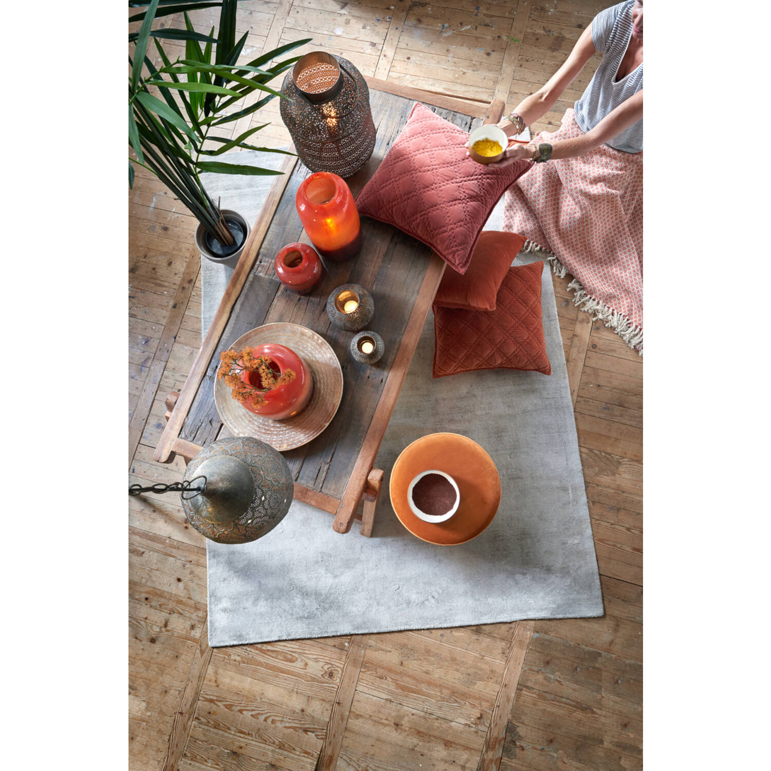 Lampe de table dorée orientale perforée Light & Living Udupi – Image 6