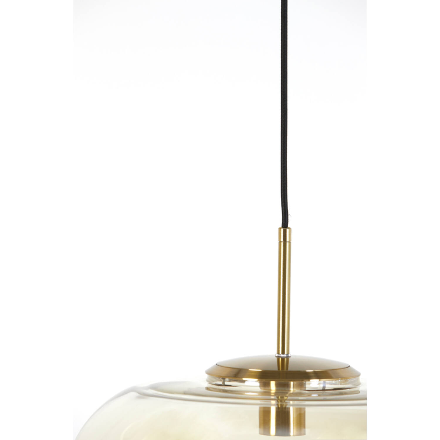 Lampe suspendue rétro dorée ovale en verre fumé Light & Living Misty – Image 5