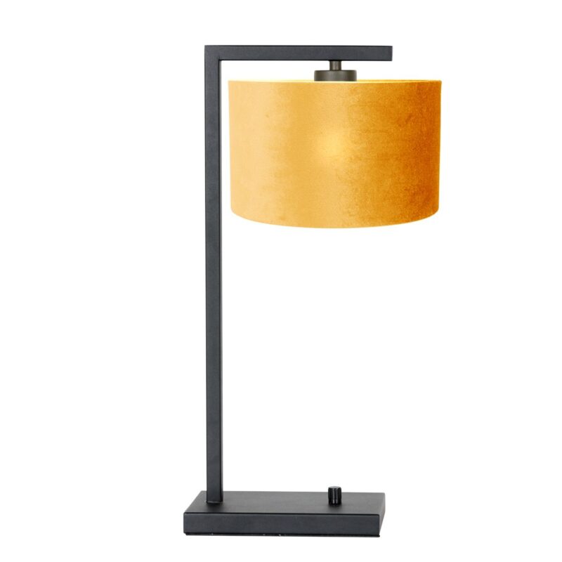 lampe-de-table-elegante-noire-abat-jour-jaune-ocre-steinhauer-stang-noir-7123zw-2