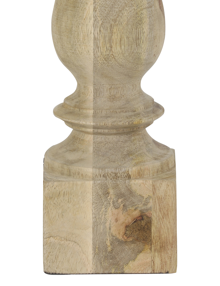 Lampe de table en bois abat-jour beige rustique Light & Living Cumani – Image 4