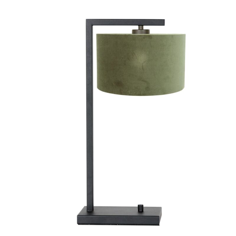 lampe-de-table-en-metal-avec-abat-jour-vert-steinhauer-stang-noir-7121zw-2