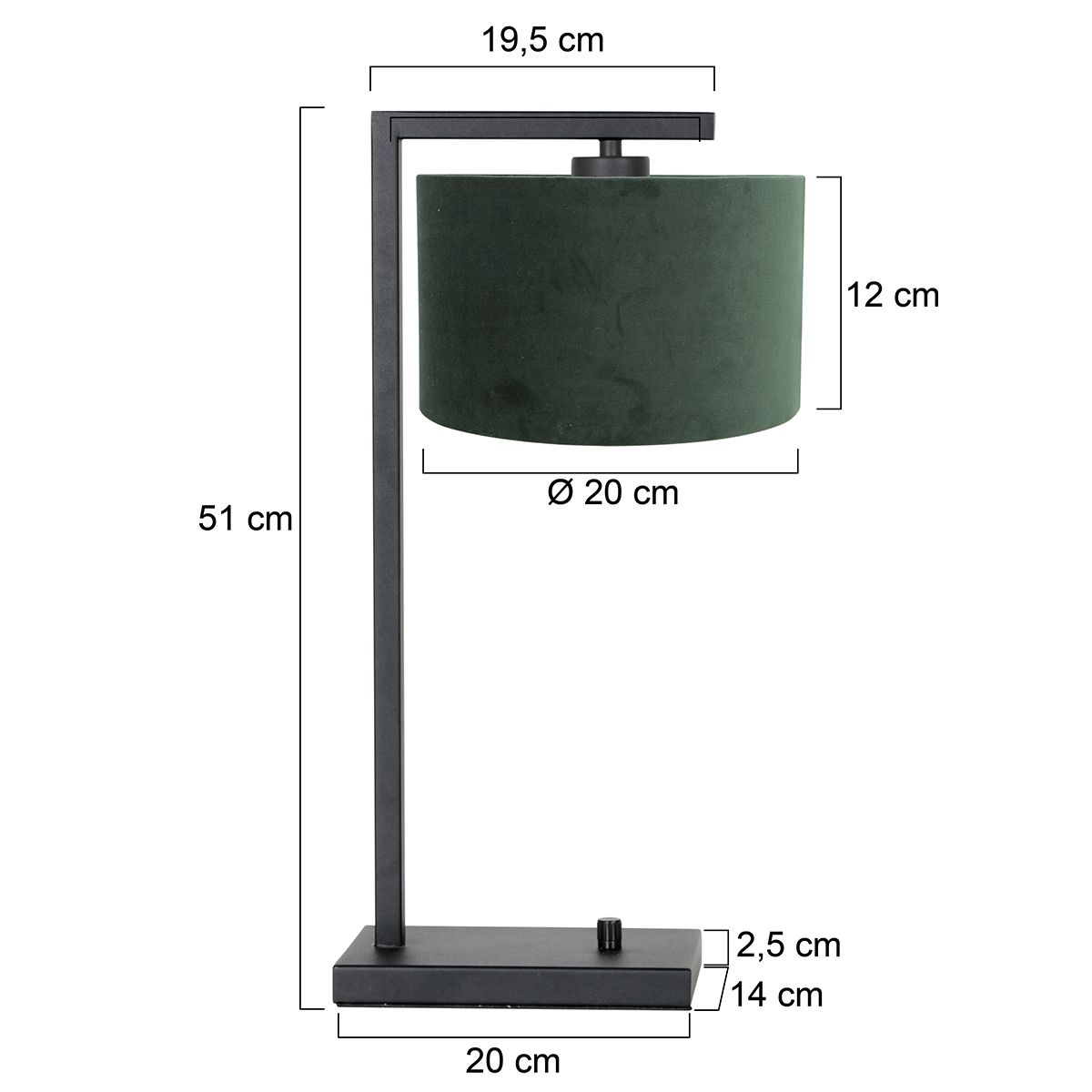 Lampe de table en métal avec abat-jour vert Steinhauer Stang noir – Image 7