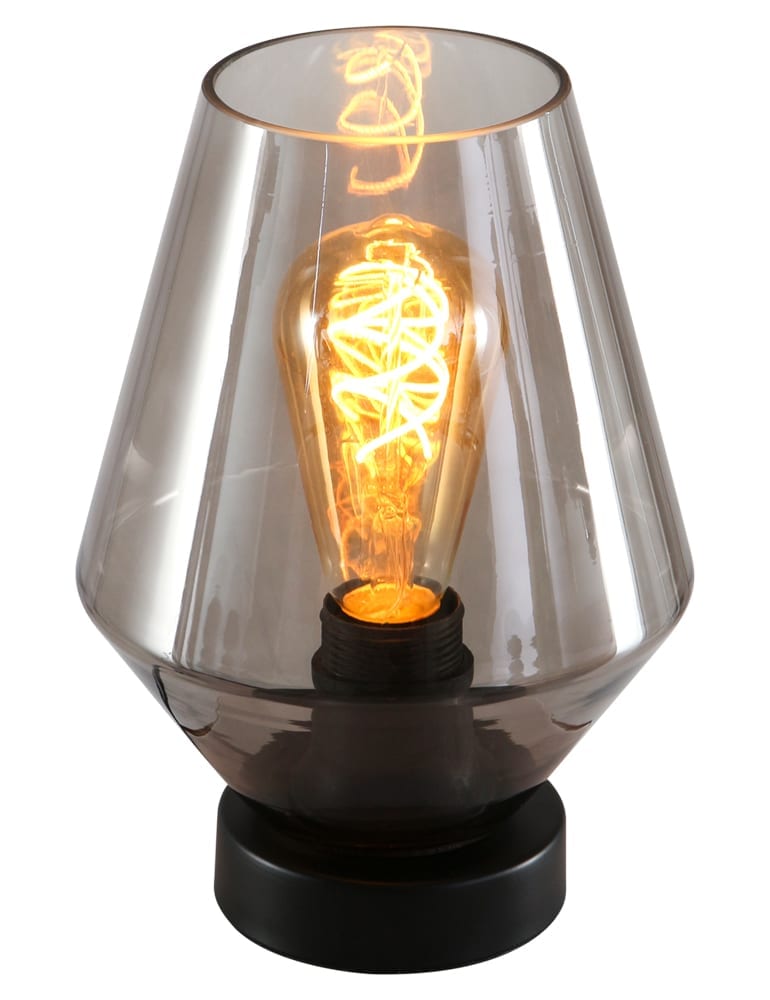 Lampe de table en verre fumé Steinhauer Ancilla noir – Image 2