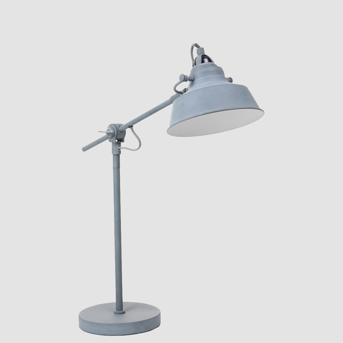 Lampe de table industrielle en métal gris Mexlite Nove – Image 15