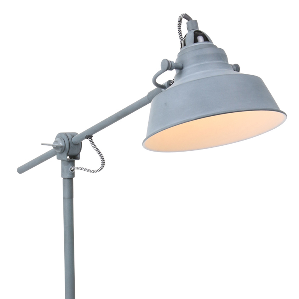 Lampe de table industrielle en métal gris Mexlite Nove – Image 16