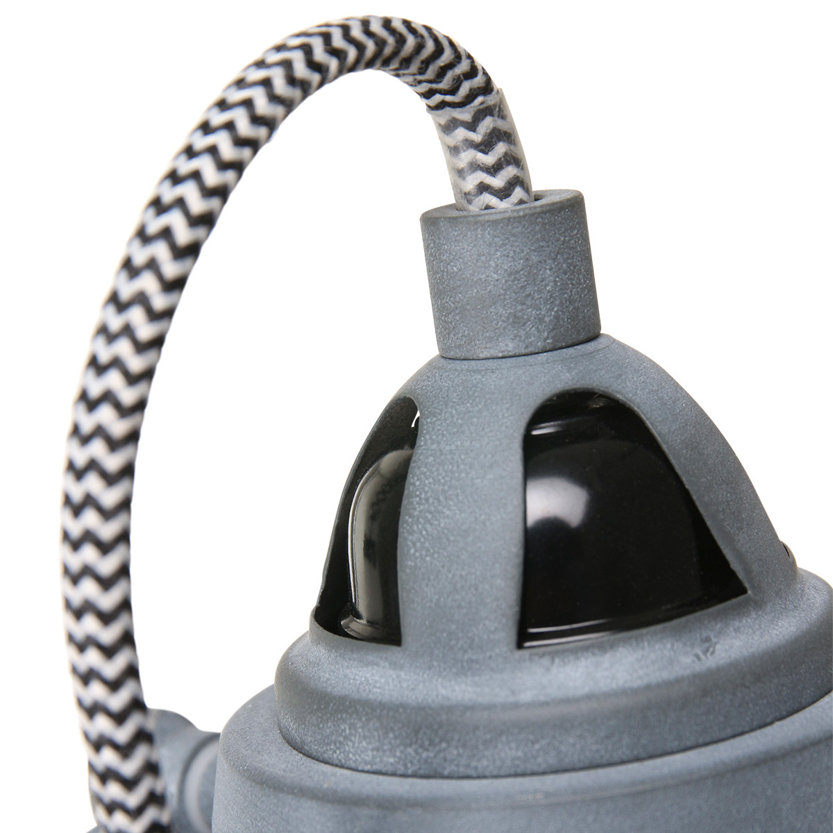 Lampe de table industrielle en métal gris Mexlite Nove – Image 5