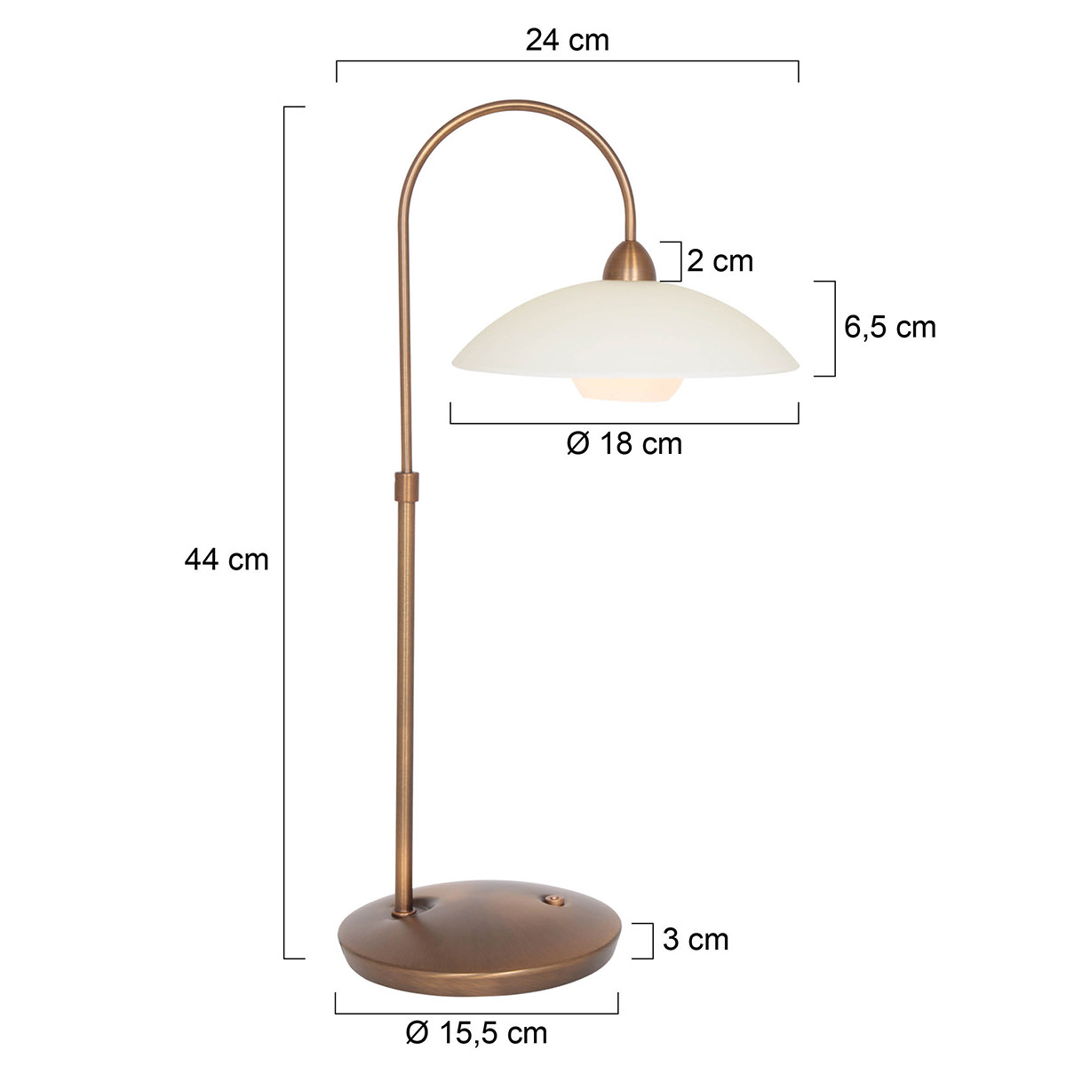 Lampe de table classique en verre et métal bronze Steinhauer Sovereign classic – Image 6