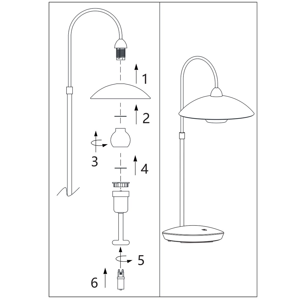 Lampe de table classique en verre et métal bronze Steinhauer Sovereign classic – Image 8