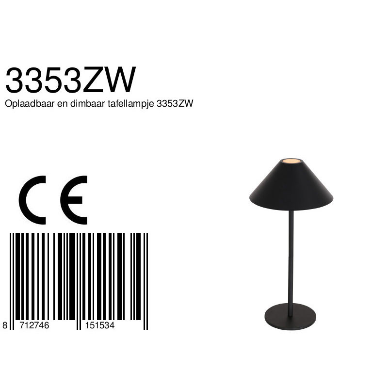 Lampe de table LED extérieur dimmable Steinhauer Ancilla noir – Image 8
