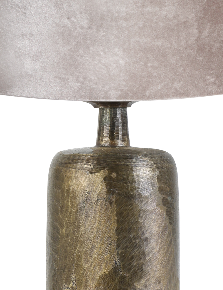Lampe de table majestueuse abat-jour argenté Light & Living Papey bronze – Image 2